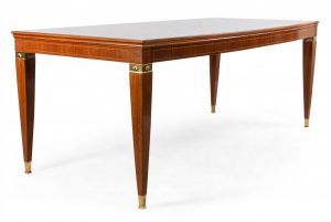 Italian Mid-Century Red Glass Top Dining Table