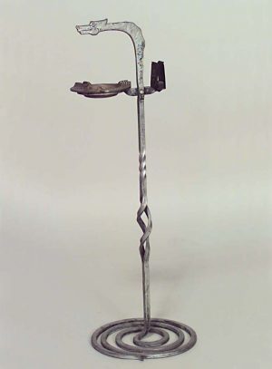 Art Deco Gothic Silver Snake Smoking Stand