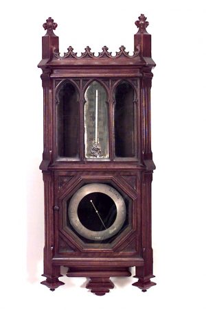 2-Piece Victorian Gothic Revival Barometer/Thermometer Set