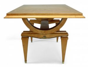 Andre Arbus French Mid-Century Ormolu Mounted Sycamore Dining Table