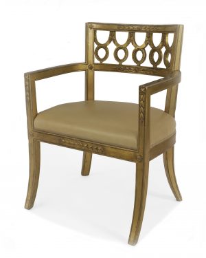 Italian Neo-Classic Wooden Arm Chairs